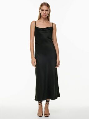 Aritzia Canto Satin Slip Dress with Cowl Neck
